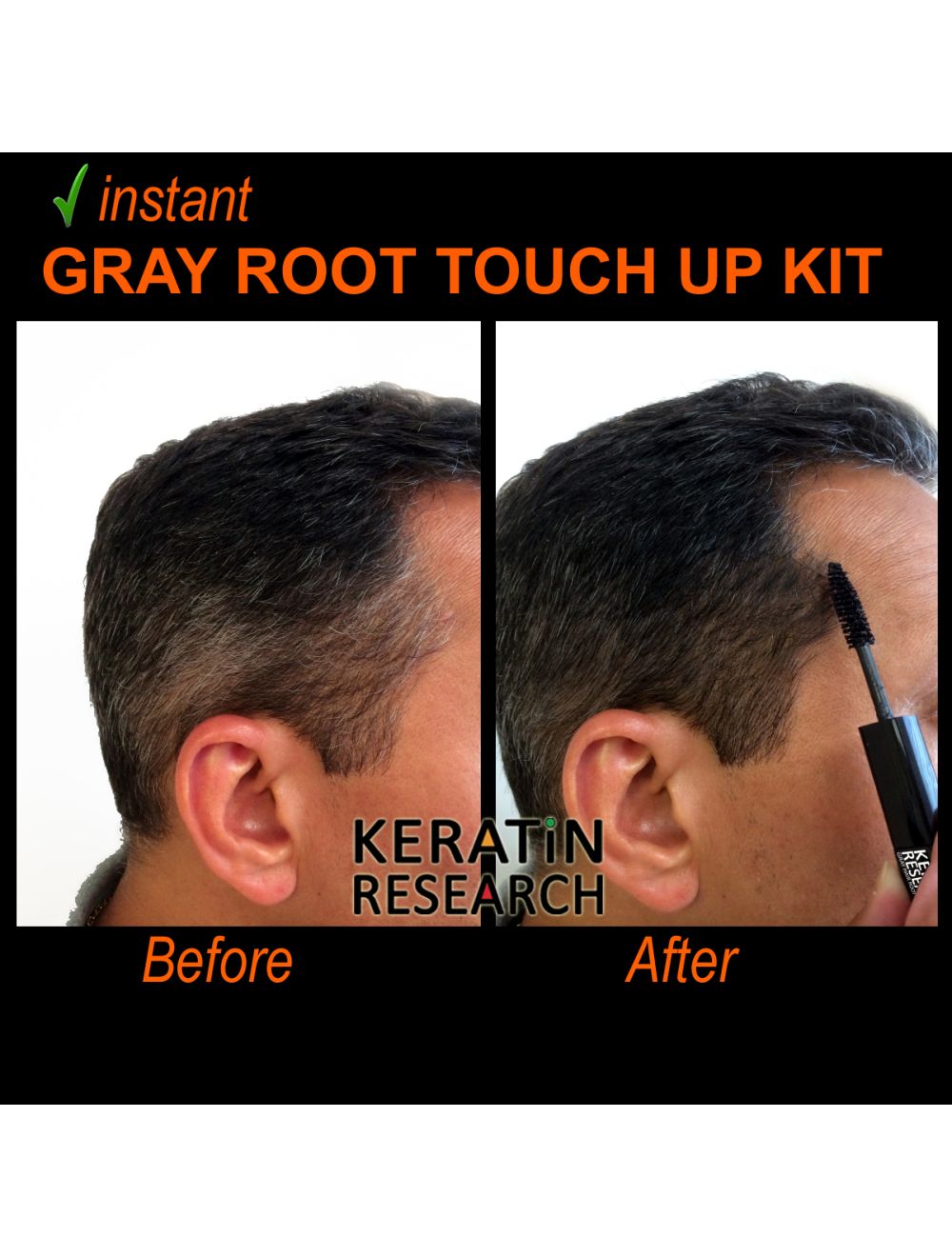 Gray Hair Root Touch up and Concealer 7ml Dual Brush