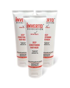 INVERTO REVOLUTION Deep Conditioning Hair Mask (120mlx3) Professional Grade Deep and Heavy Conditioning Hair Mask Soften Repair Damaged Dry Brittle Hair with Moroccan Argan Oil, Shea Butter & More