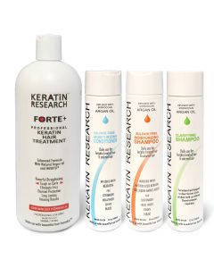 Keratin Forte Enhanced Formula complete Professional Keratin Hair Treatment Set 1000ml With Moroccan Argan Oil