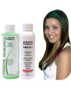 Keratin Forte Enhanced Formula Professional Keratin Hair Treatment 120ml With Moroccan Argan Oil with bonus clarifying shampoo 120ml