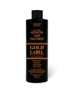 Gold Label 240ml bottle of Keratin Hair Treatment Specifically Designed for Coarse curly Thick Hair