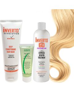 INVERTO 60 for Blonde Hair 120ml Formaldehyde-free keratin Treatment Rich in proteins Repair Damaged Hair, Hair Straightening Smooting