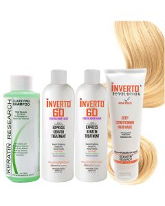 INVERTO 60 for Blonde Hair 240ml Formaldehyde-free keratin Treatment Rich in proteins Repair Damaged Hair, Hair Straightening Smooting