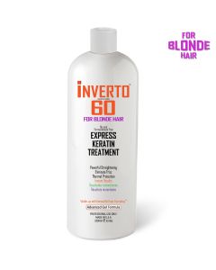 For Blondes and any hair color INVERTO 60 Brazilian Keratin Express Blowout Treatment Specifically Designed for blonde and Light Colored Hair Formaldehyde Free by Inverto Revolution 1000ml