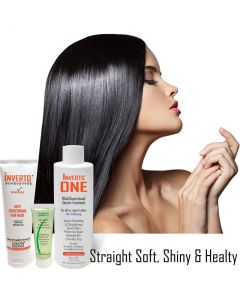 INVERTO ONE 180ml Formaldehyde-Free for LONG Hair at home Brazilian Keratin Hair Treatment Professional Results Straighten and Smooths hair