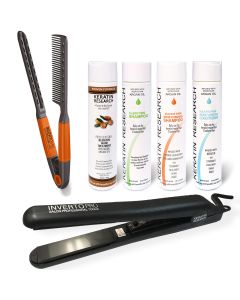 Complete Large set Keratin Hair Treatment With tools and accessories with Free Thermal Pouch and Euro Travel Adapter