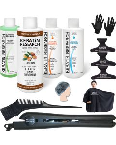 Keratin Hair Treatment Kits with Optional Tools and Formulations. instantly straightens, smooths, repairs, conditions, and strengthens the hair