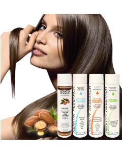 The Original Keratin Hair Treatment Large Set with Argan oil instantly straightens, smooths, repairs, conditions, and strengthens the hair