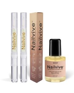 NAILVIVE JAR+2 PENS  Nail Serum Powerful Silk Protein Proven Natural Formula Strengthening Hardening nails Instantly Prevents Splits Chips Peels Cracks on Your Nails protect with Wheat Protein Hydrolyzed Keratin