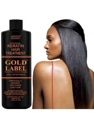 Gold Label 1000mlProfessional Keratin Hair Treatment Specifically Designed for Coarse curly Thick Hair
