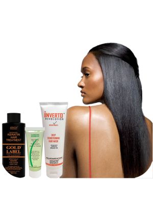Gold Label 120ml bottle of Keratin Hair Treatment Specifically Designed for Coarse curly Thick Hair