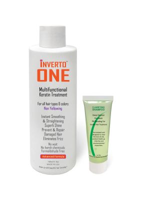 INVERTO ONE 180ml Keratin Treatment Kit Vegan Keratin Hair Treatment Keratina Brasilera Tratamiento Complex Brazilian Keratin Blowout Treatment Professional Grade Instant Results
