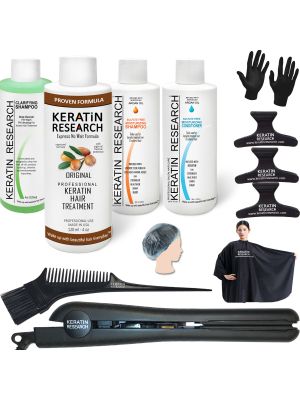 Keratin Hair Treatment Kits with Optional Tools and Formulations. instantly straightens, smooths, repairs, conditions, and strengthens the hair
