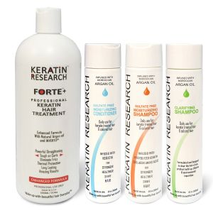 Keratin Forte Enhanced Formula complete Professional Keratin Hair Treatment Set 1000ml With Moroccan Argan Oil